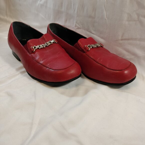 Drew Footsaver Slip On Casual Leather Loafer RED (fits like 8) - Picture 4 of 7